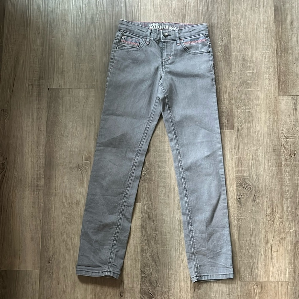 Parasuco youth jeans size 10 gray with stitching detail belt loops